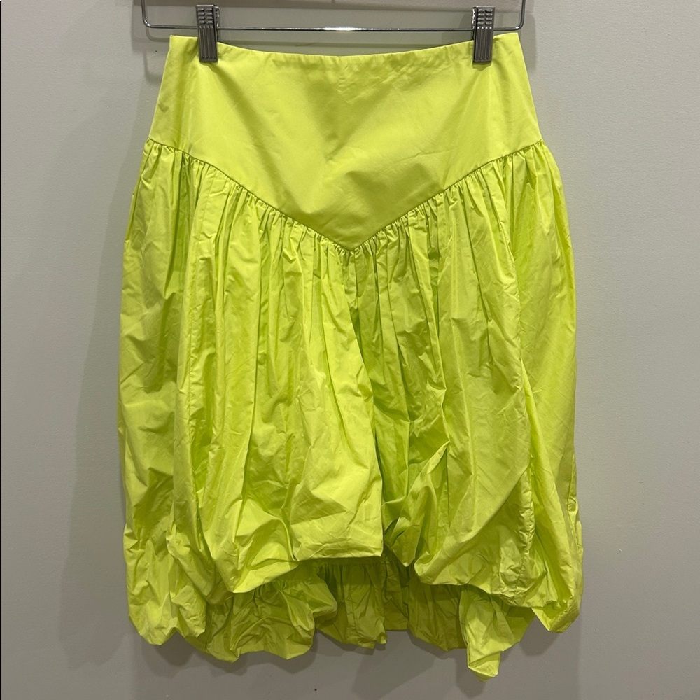 Eliza Faulkner lime green high low skirt